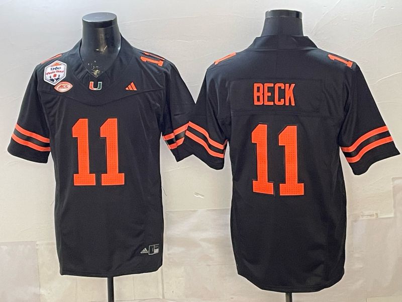 Men 2026 Miami Hurricanes #11 Beck Black 3th generations Limited NCAA Jersey 0012